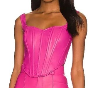 Bardot Faux Leather Corset Bustier